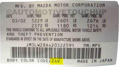 Mazda 6 serial number
